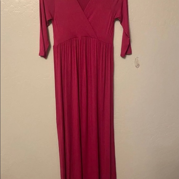 Mother Bee pink maternity baby shower maxi Dress size small - Picture 1 of 6